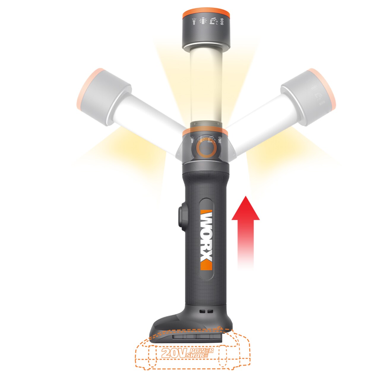 Worx WX027L.9 20V Power Share Multi-Function LED Flashlight (Tool Only)
